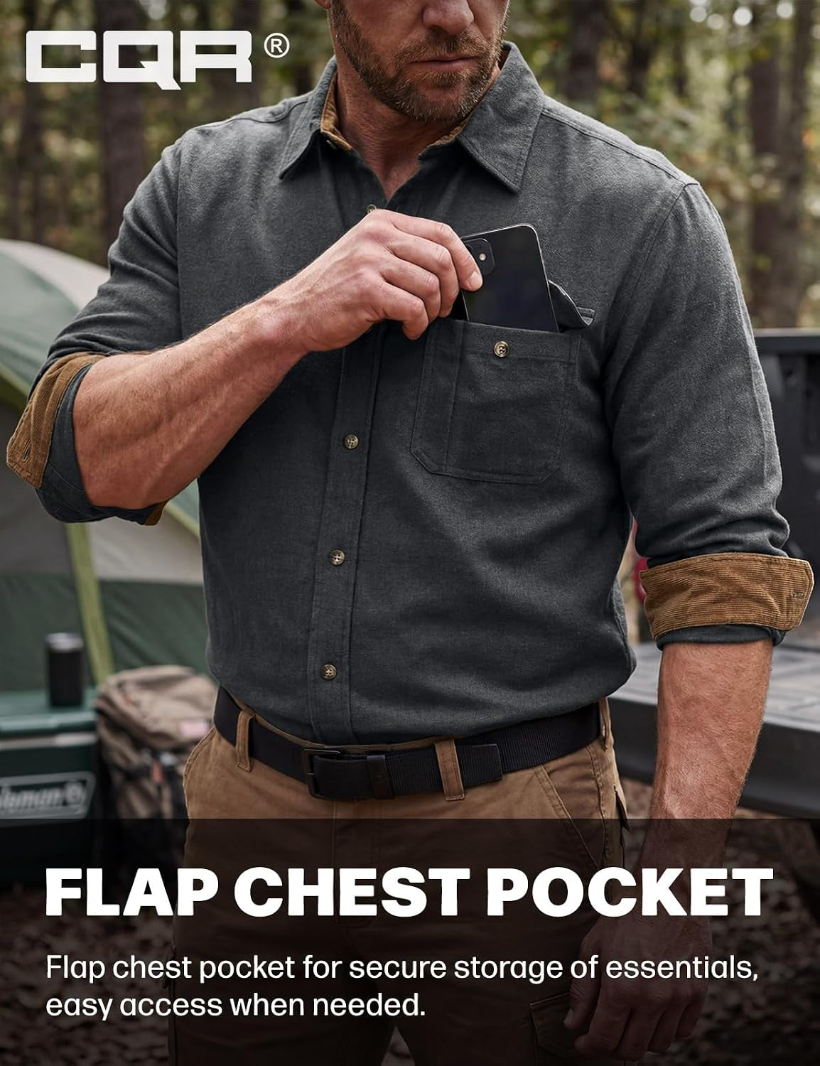Men'S 100% All Cotton Button down Flannel Shirts, Long Sleeve Brushed Warm Soft Casual Outdoor Plaid Shirt