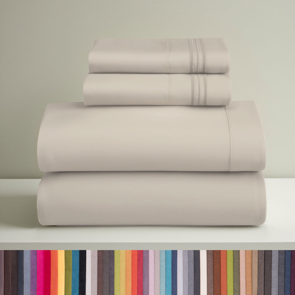 Rv/Short Queen Sheets Set, Bed Sheets for Campers Bedding, Hotel Luxury Soft Microfiber 4 Peice, Navy