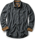 Men'S 100% All Cotton Button down Flannel Shirts, Long Sleeve Brushed Warm Soft Casual Outdoor Plaid Shirt
