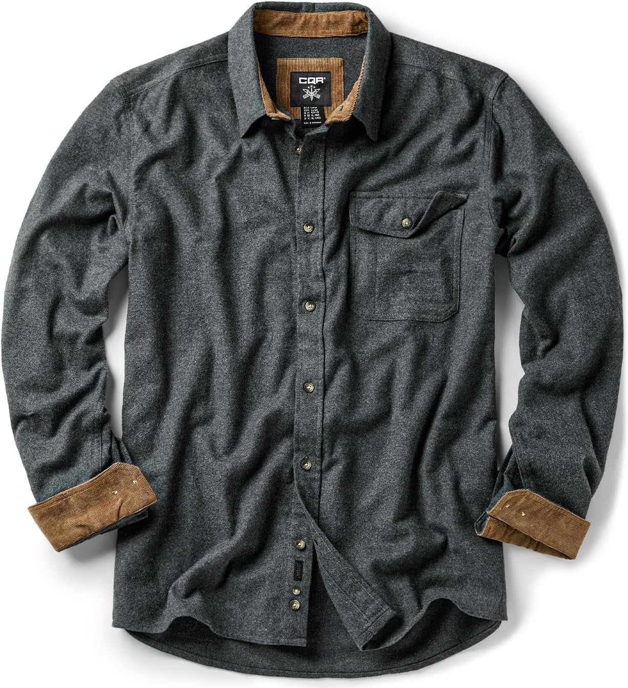 Men'S 100% All Cotton Button down Flannel Shirts, Long Sleeve Brushed Warm Soft Casual Outdoor Plaid Shirt