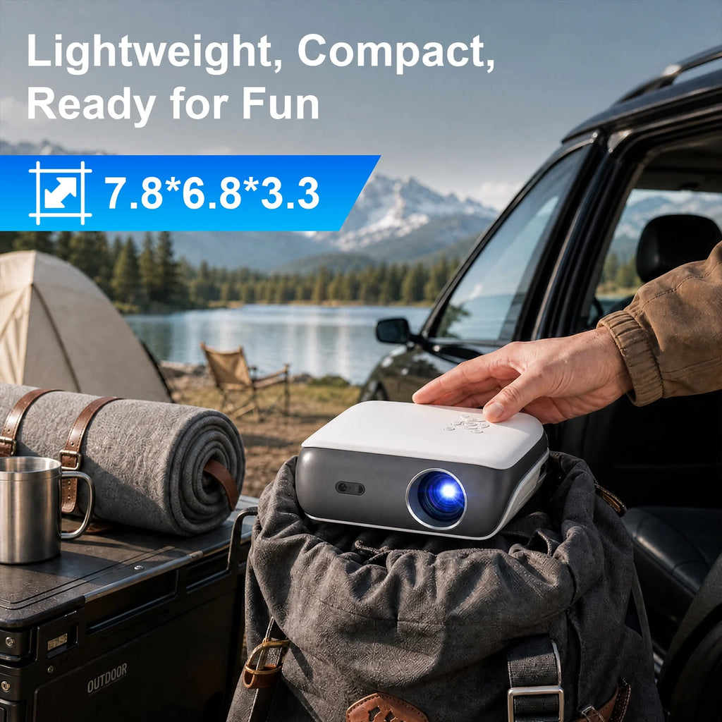 Official Licensed Google TV Projector, 4K Smart Projector with Wifi & Bluetooth, Outdoor Movie Projector with Dolby Sound, Built-In Streaming Apps, Compatible with Game Consoles & Smartphones